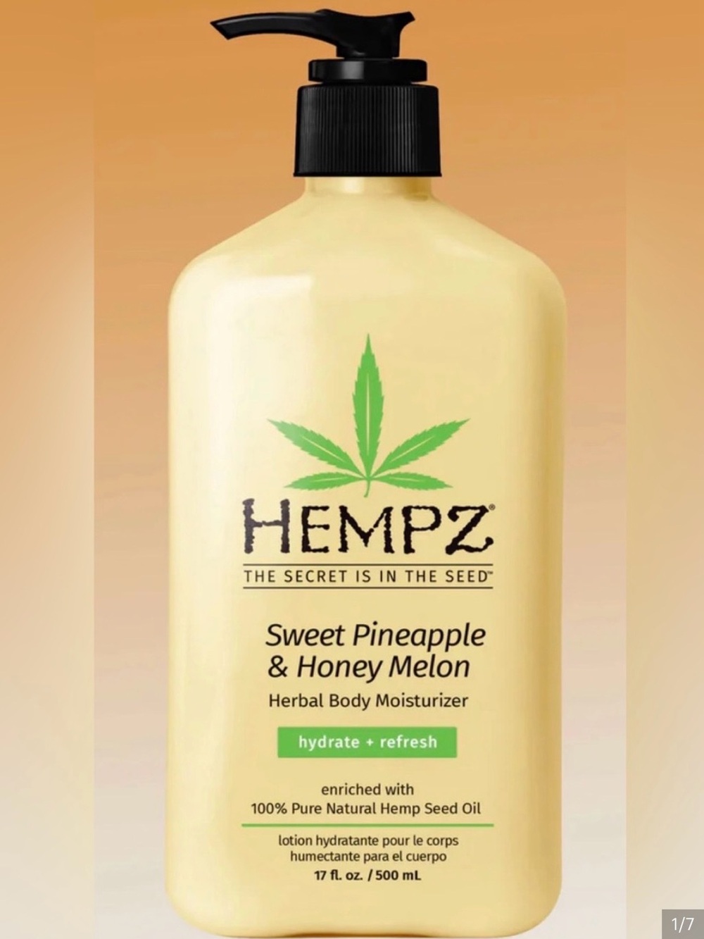 Hempz Sweet Pineapple & Honey Melon Body Moisturizer - Yellow and Green